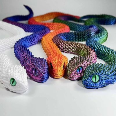 3D Printed Articulated 28'' Viper Snake Assorted TOY Novelty